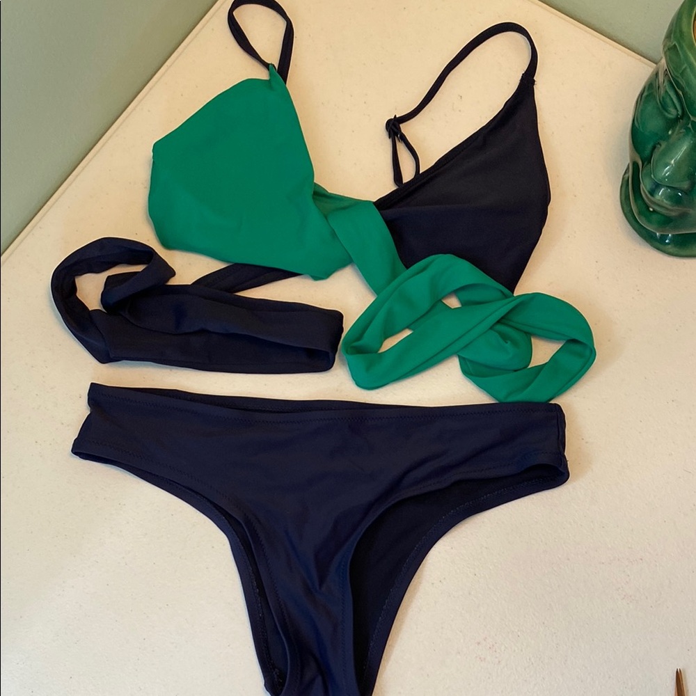 aerie Green and Blue  Women's Swimwear Set